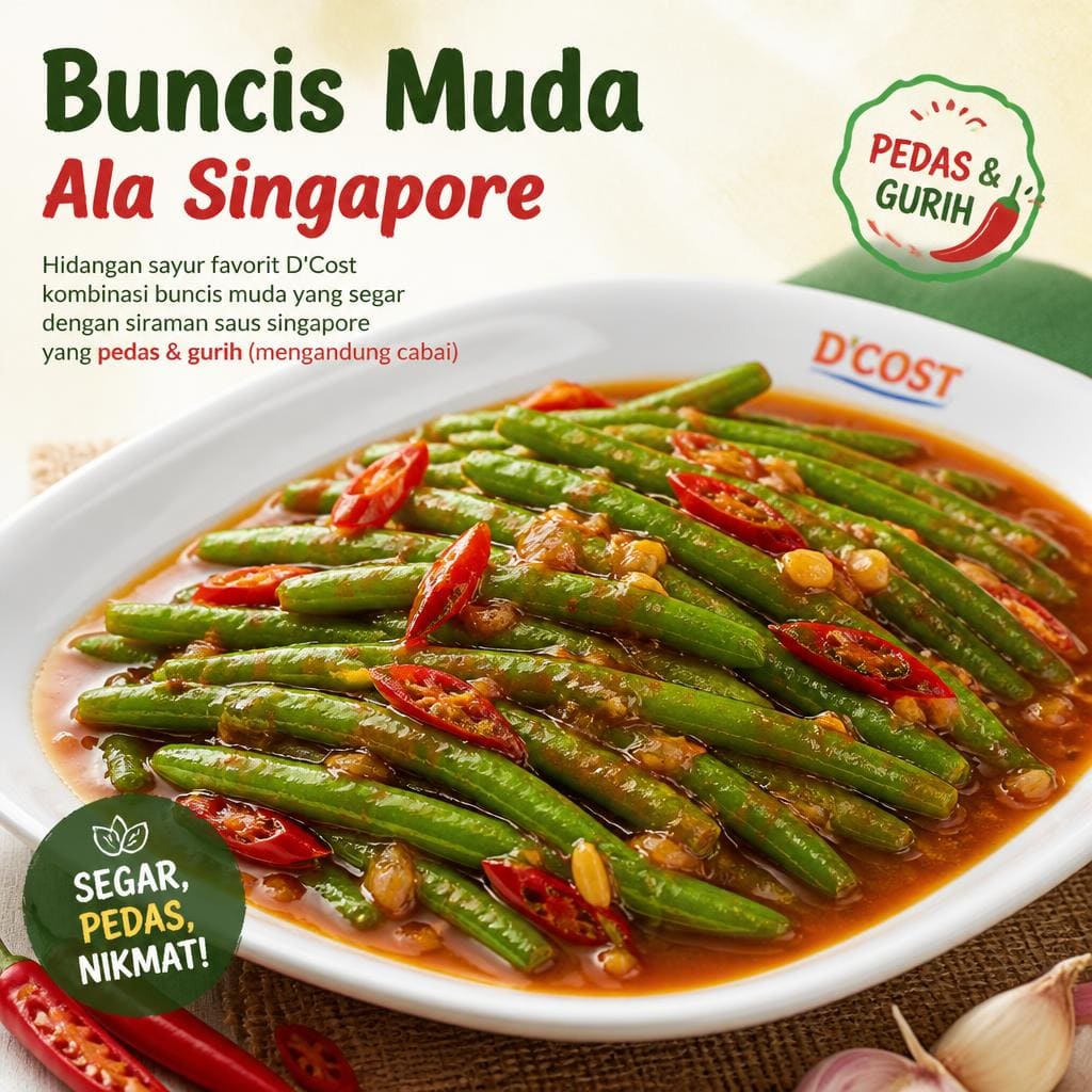 Buncis Muda Ala Singapore D’ Cost Seafood